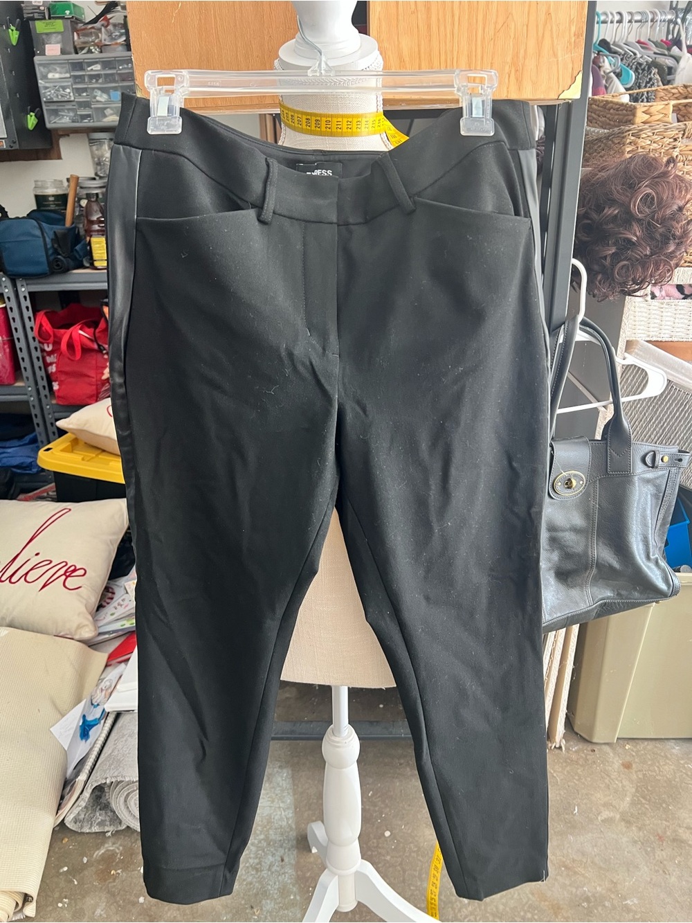 Express Black Pants with dark black stipe